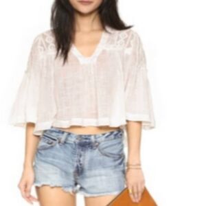 Free People Cut Off High Rise Frayed Camp Shorts